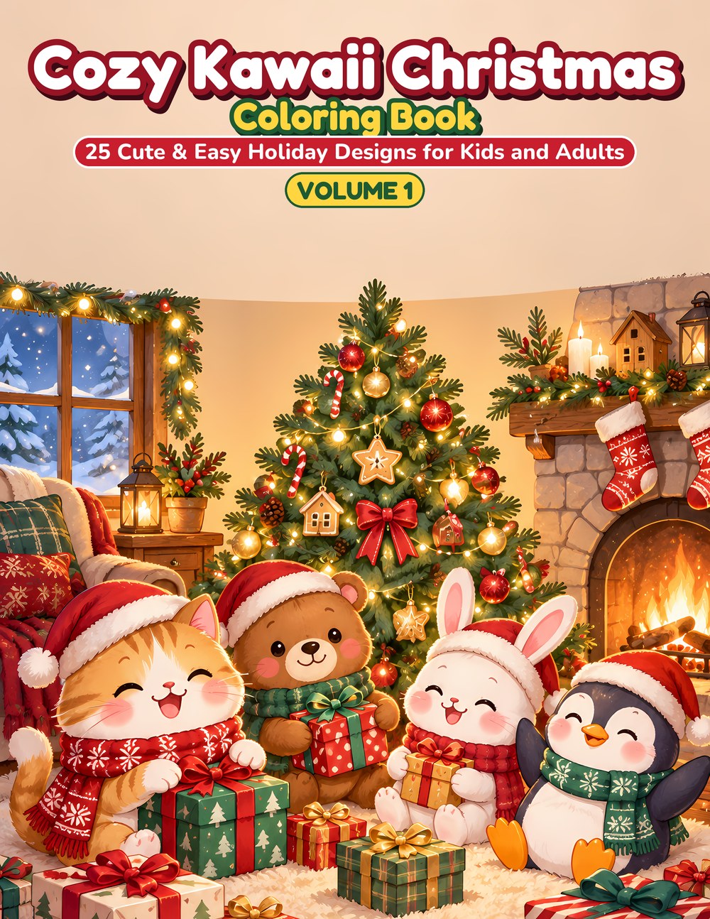 Cozy Kawaii Christmas Coloring Book — Vol. 1